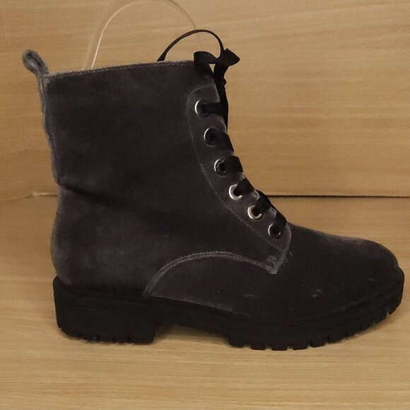 Mossimo Blue Velvet Combat Boots 7 - Picture 1 of 8